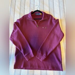 NWT Ralph Lauren Men's Quarter Zip-Up Sweater in Plum size L